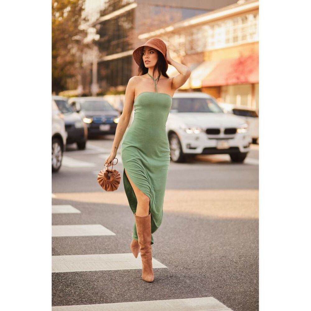 Bar III Nicole Williams English Y Strap Halter Dress